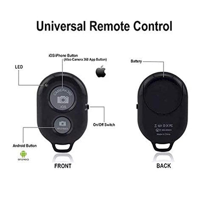 TVN Shutter Remote Control with Bluetooth Wireless Technology - Create Amazing Photos and Videos Hands-Free - Works with Most Smartphones and Tablets (iOS and Android) (Black) - DropSr