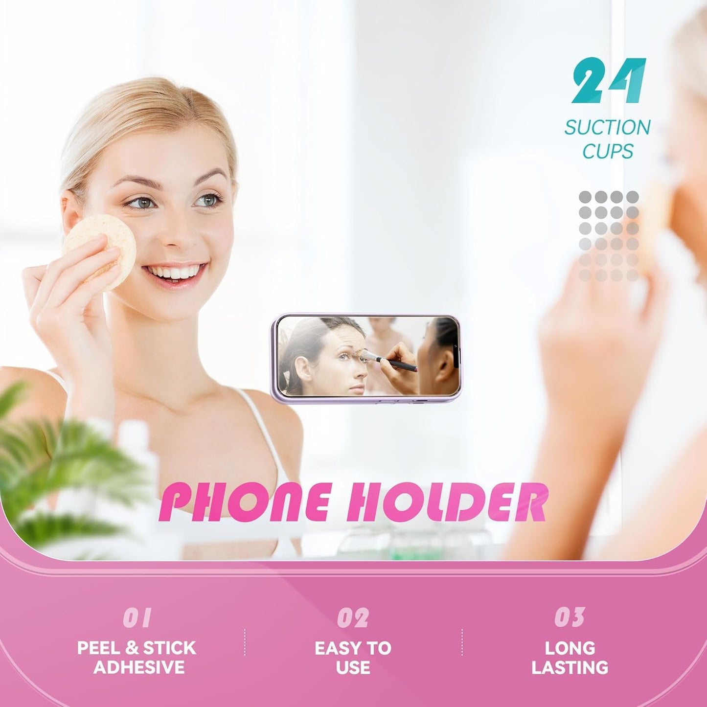 TVN Suction Phone Case, Phone Suction Sticker, Silicone Suction Phone Case for Hands-Free Mobile Accessory Holder Grip, Video Phone Accessory Compatible Mirror, Shower-(Blue) - DropSr