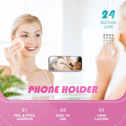 TVN Suction Phone Case, Phone Suction Sticker, Silicone Suction Phone Case for Hands-Free Mobile Accessory Holder Grip, Video Phone Accessory Compatible Mirror, Shower-(Blue) - DropSr