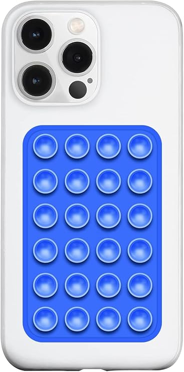 TVN Suction Phone Case, Phone Suction Sticker, Silicone Suction Phone Case for Hands-Free Mobile Accessory Holder Grip, Video Phone Accessory Compatible Mirror, Shower-(Blue) - DropSr